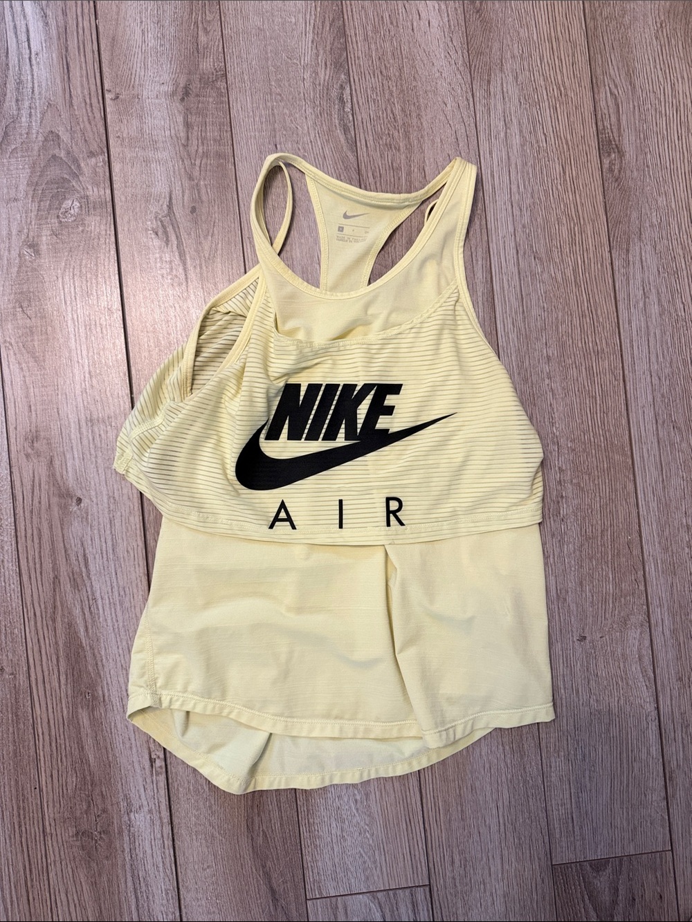 Nike Women's Pale Yellow Air Layered Racerback Tank